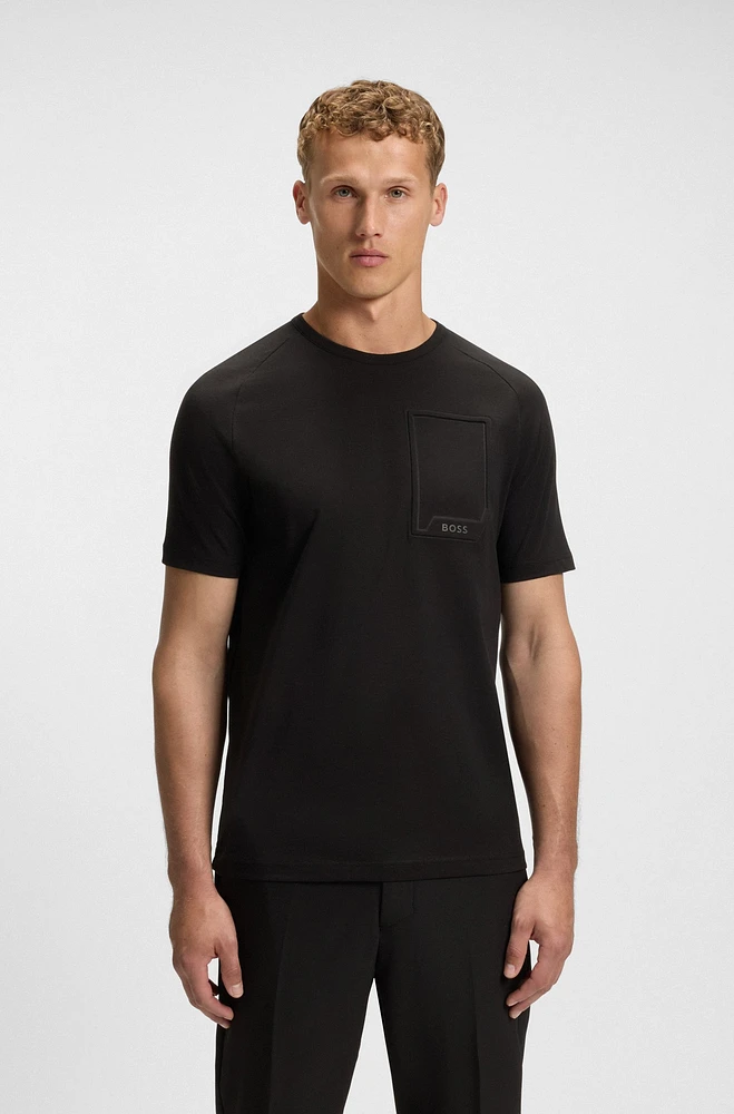 Stretch-cotton T-shirt with moisture-wicking comfort