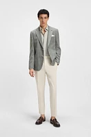 Machine-washable tapered-fit trousers stretch fabric