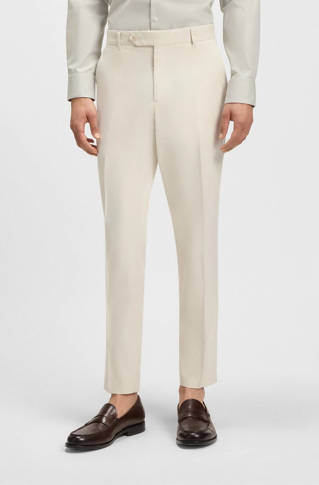 Machine-washable tapered-fit trousers stretch fabric