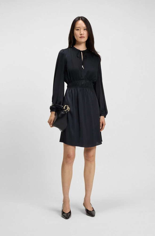 Crinkle-satin mini dress with gathered details