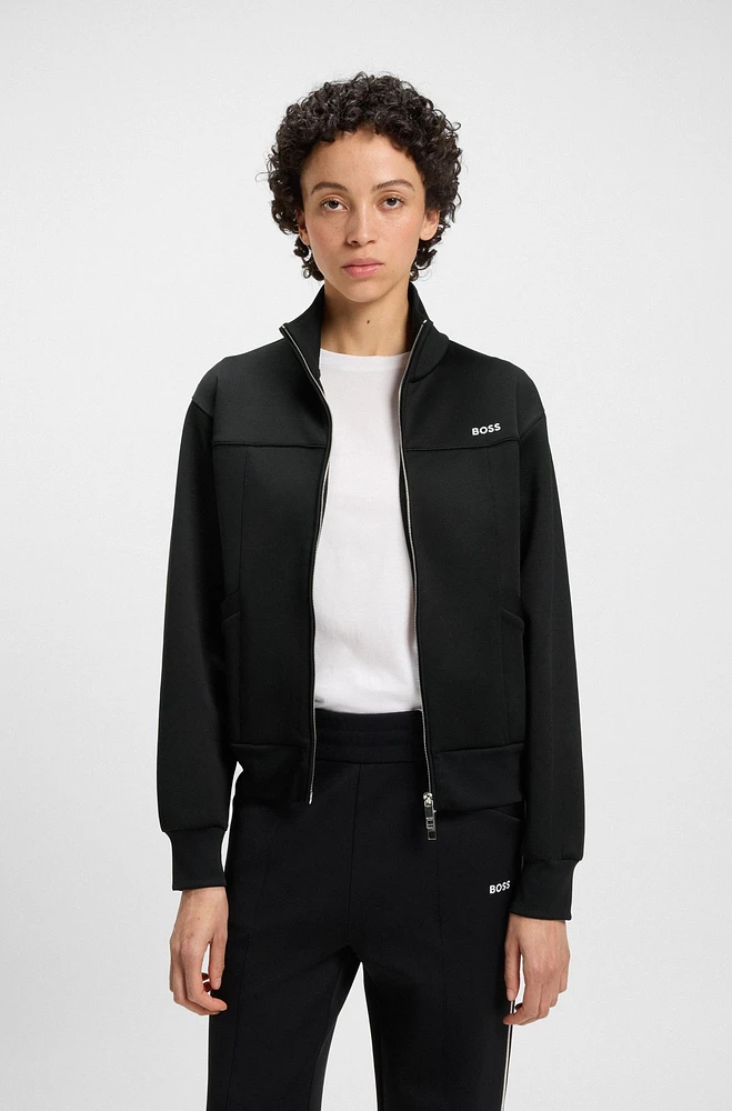 Zip-up sweatshirt with contrast logo