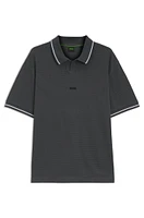 Relaxed-fit polo shirt cotton with mesh pattern