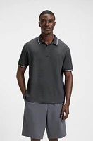 Relaxed-fit polo shirt cotton with mesh pattern