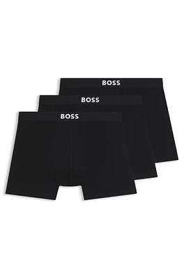 Two-pack of stretch-cotton boxer briefs with logo waistbands