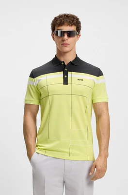 Slim-fit polo shirt quick-dry stretch cotton