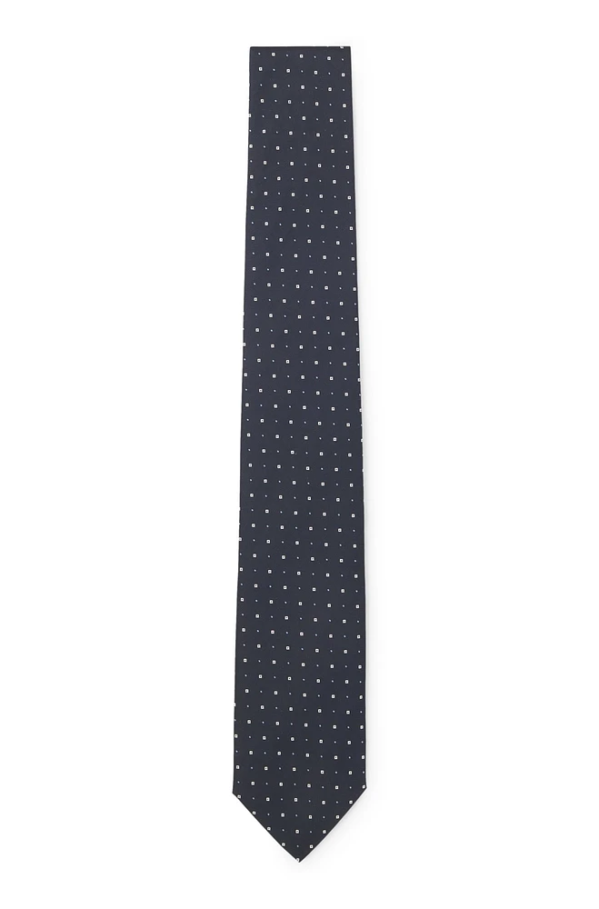 Silk-blend tie with jacquard pattern