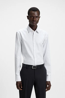 Slim-fit shirt printed Oxford stretch cotton