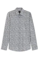 Slim-fit shirt floral-print stretch-cotton poplin