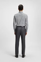 Slim-fit shirt floral-print stretch-cotton poplin