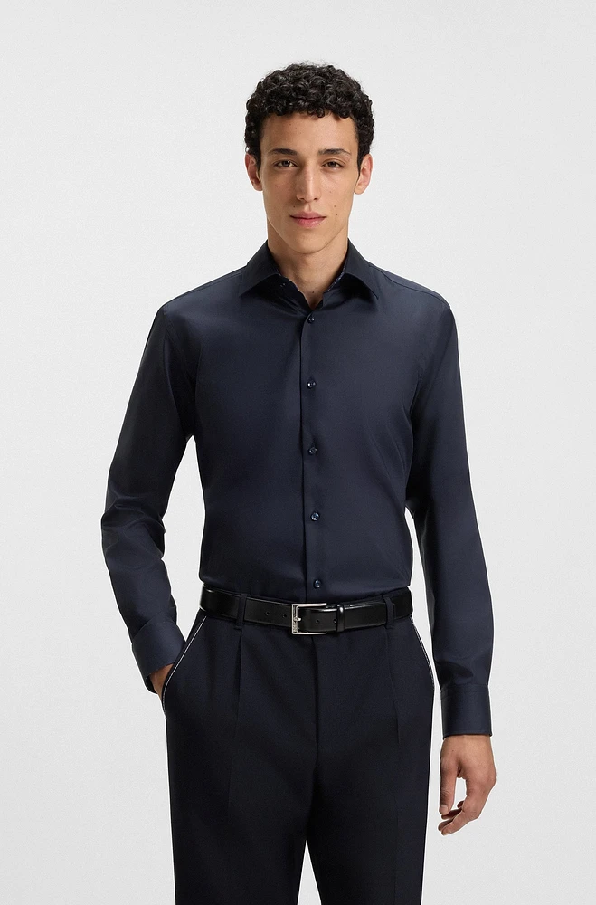 Regular-fit shirt easy-iron cotton poplin
