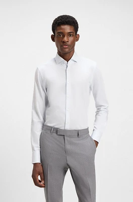 Slim-fit shirt patterned stretch cotton
