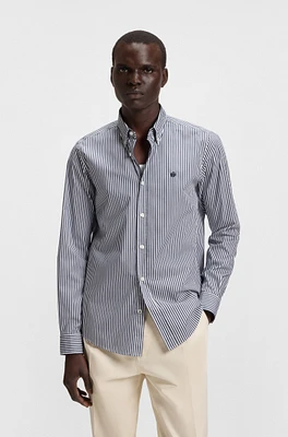 Slim-fit shirt a striped cotton blend