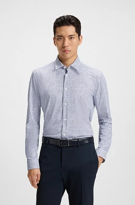 Slim-fit shirt printed performance-stretch jersey