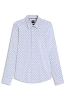 Slim-fit shirt printed performance-stretch jersey