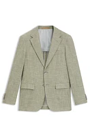 Regular-fit micro-patterned blazer with elbow patches