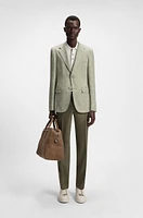 Regular-fit micro-patterned blazer with elbow patches