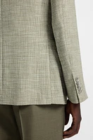 Regular-fit micro-patterned blazer with elbow patches