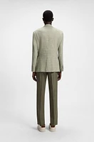 Regular-fit micro-patterned blazer with elbow patches