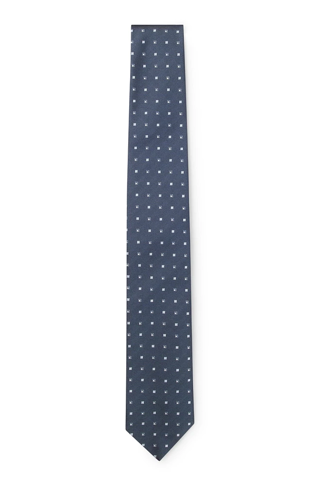 Silk-blend tie with micro pattern