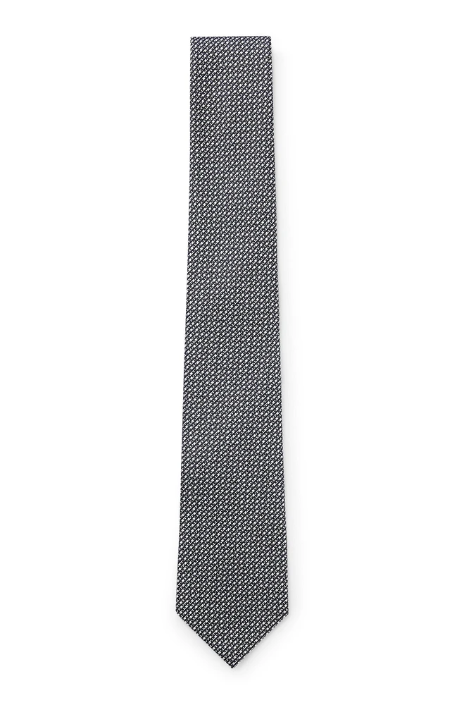 Diagonal-stripe tie in Italian silk jacquard