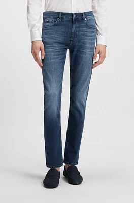 Slim-fit jeans rinse-washed comfort-stretch denim