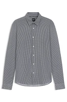 Slim-fit shirt patterned flex-weave fabric