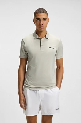 Active quick-dry polo shirt with check artwork