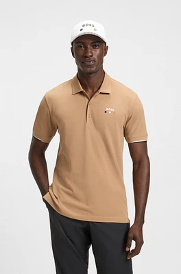 Active Paddy mercerized-cotton polo shirt with grid trims