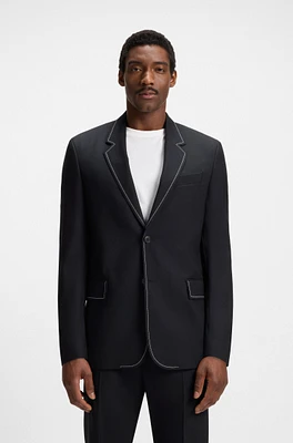 Relaxed-fit jacket wool with contrast stitching