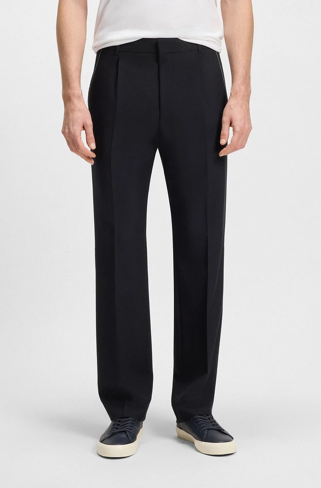 Relaxed-fit trousers melange wool