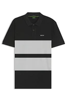 Cotton-piqué polo shirt with block stripes