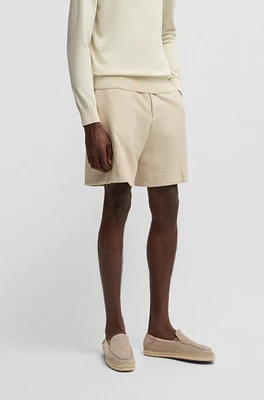 Formal shorts stretch tweed