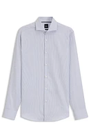 Slim-fit shirt wrinkle-resistant cotton dobby