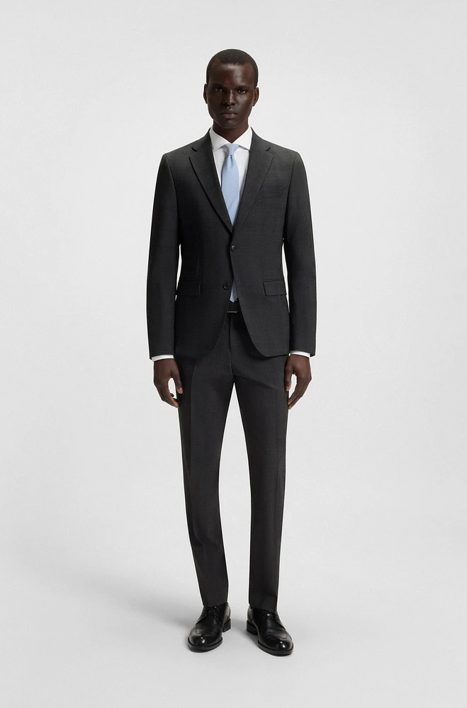 Slim-fit suit checked crease-resistant stretch wool