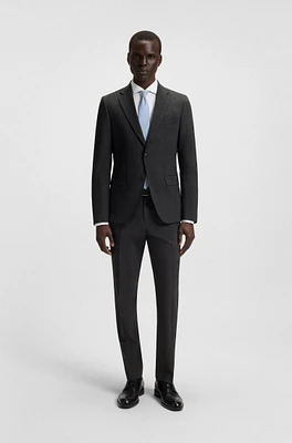 Slim-fit suit checked crease-resistant stretch wool