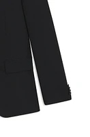 Slim-fit suit micro-patterned stretch wool