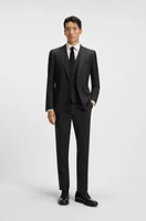 Slim-fit suit micro-patterned stretch wool