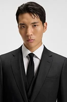 Slim-fit suit micro-patterned stretch wool