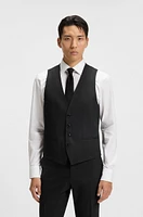 Slim-fit suit micro-patterned stretch wool