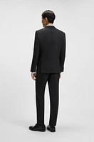 Slim-fit suit micro-patterned stretch wool