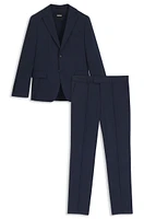Slim-fit suit patterned stretch wool