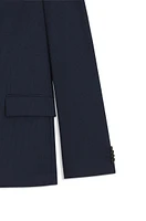 Slim-fit suit patterned stretch wool