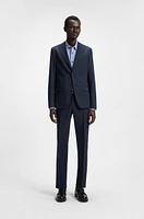 Slim-fit suit patterned stretch wool