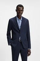 Slim-fit suit patterned stretch wool