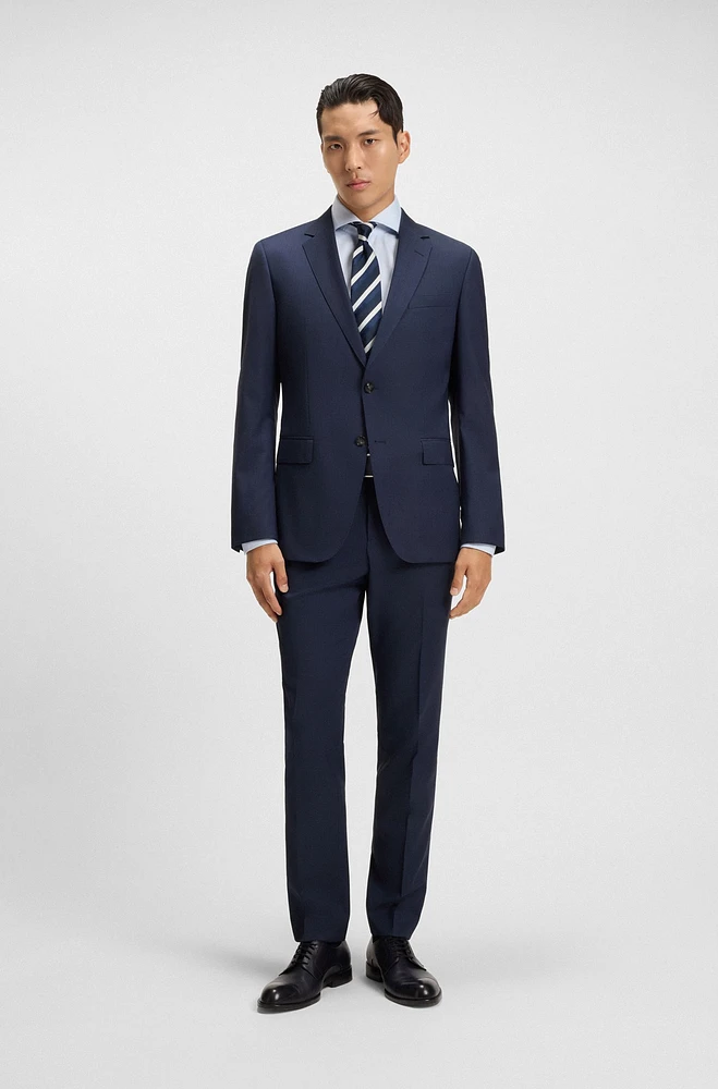 Slim-fit three-piece suit melange wool