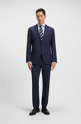 Slim-fit three-piece suit melange wool
