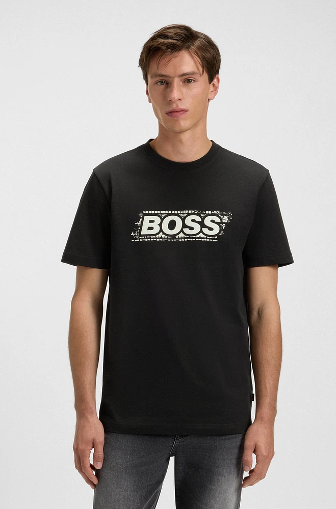 Cotton T-shirt with logo artwork