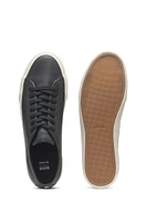 Low-top trainers grained faux leather
