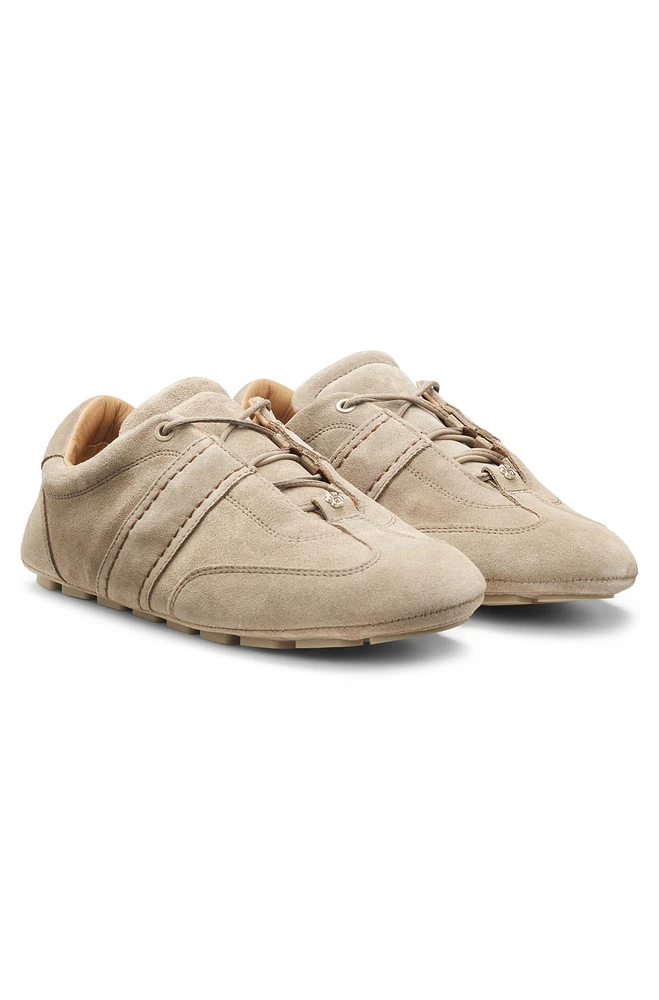 Suede trainers with Double B monogram