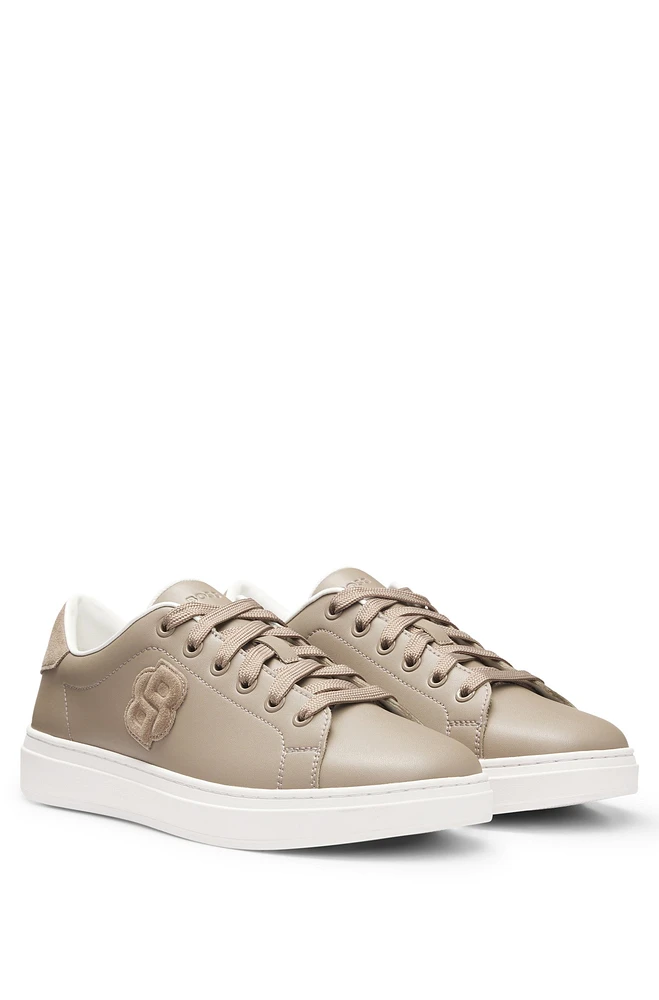 Leather trainers with Double B monogram